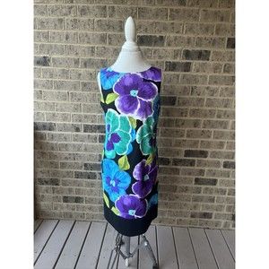 AB Studio Women's Size 12 Floral Print Sleeveless Back Zipper Dress